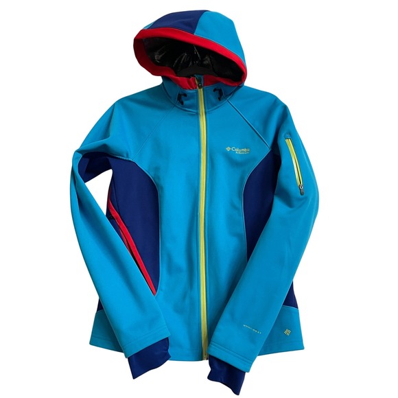 Columbia Omni-Heat Colorblock Softshell Jacket M Ski Snowboarding Bold‎ Retro - Picture 1 of 13